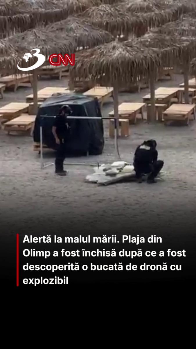 Alertă la malul mării. Plaja din Olimp a fost închisă după ce a fost descoperită o bucată de dronă cu explozibil