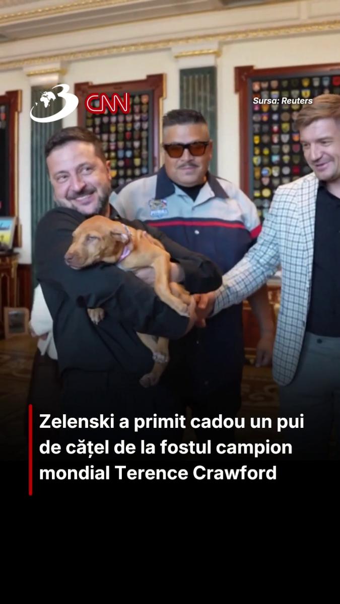 Zelenski a primit cadou un pui de cățel de la fostul campion mondial Terence Crawford