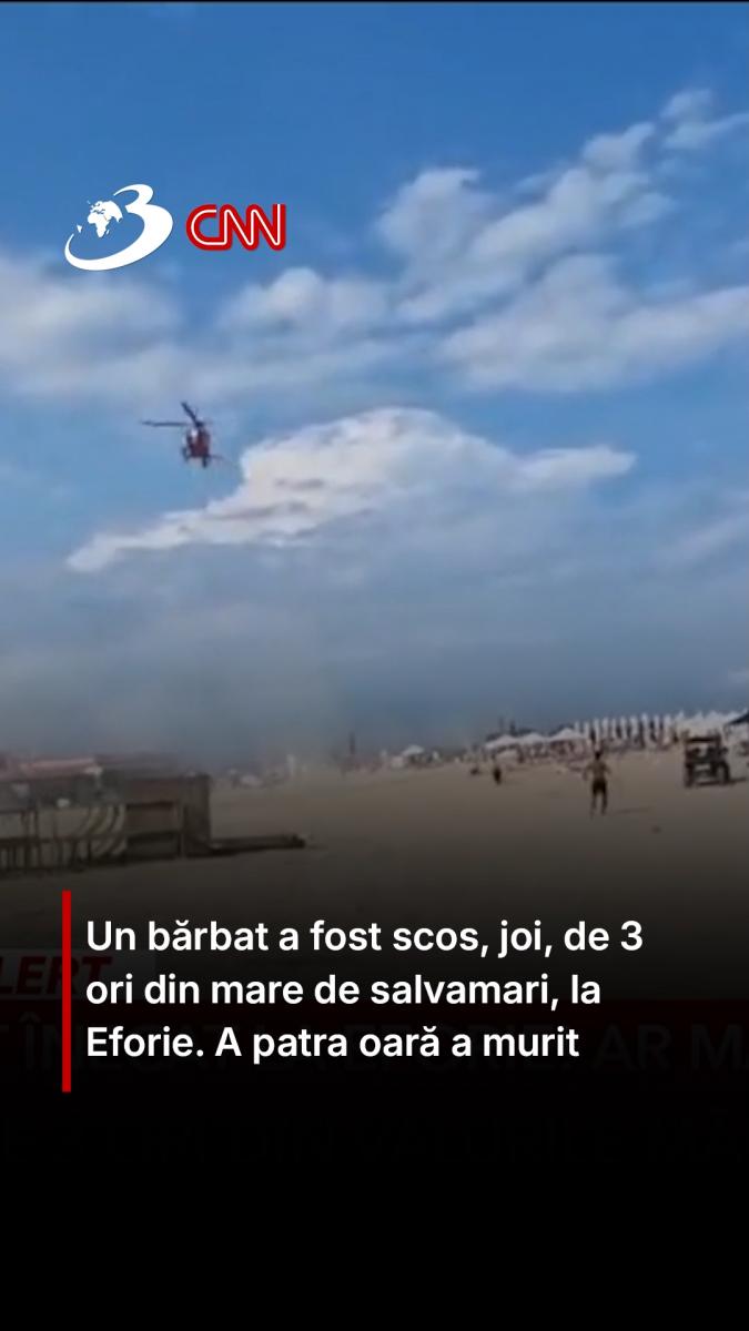 Un bărbat a fost scos, joi, de 3 ori din mare de salvamari, la Eforie. A patra oară a murit
