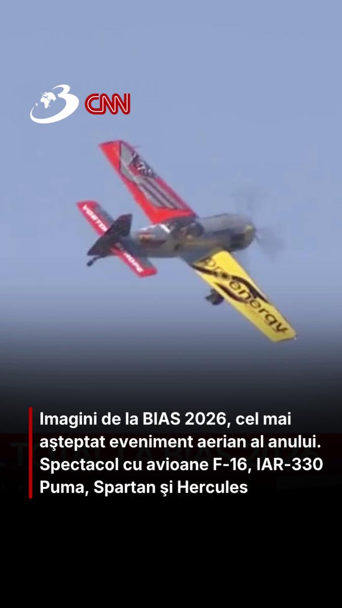 Imagini de la BIAS 2026, cel mai aşteptat eveniment aerian al anului. Spectacol cu avioane F-16, IAR-330 Puma, Spartan şi Hercules