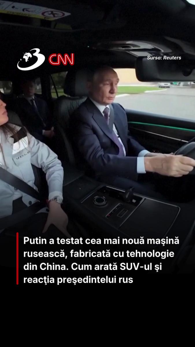 Putin a testat cea mai nouă maşină rusească, fabricată cu tehnologie din China. Cum arată SUV-ul şi reacţia preşedintelui rus