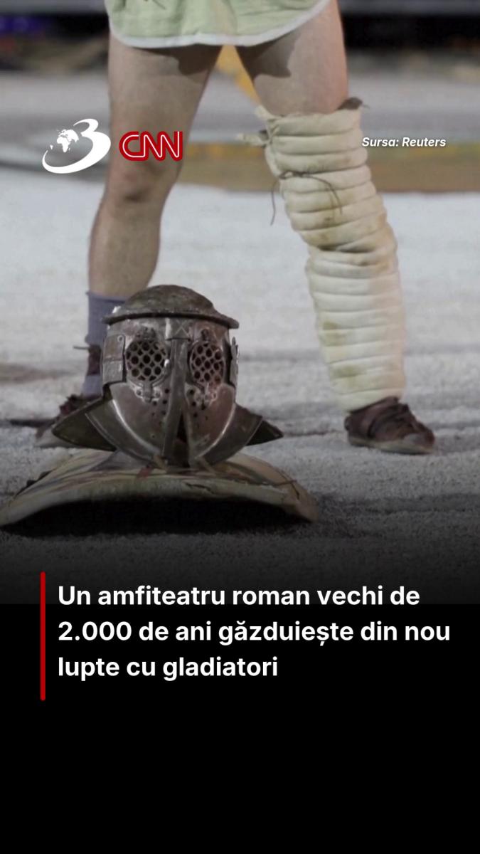 Un amfiteatru roman vechi de 2.000 de ani găzduiește din nou lupte cu gladiatori