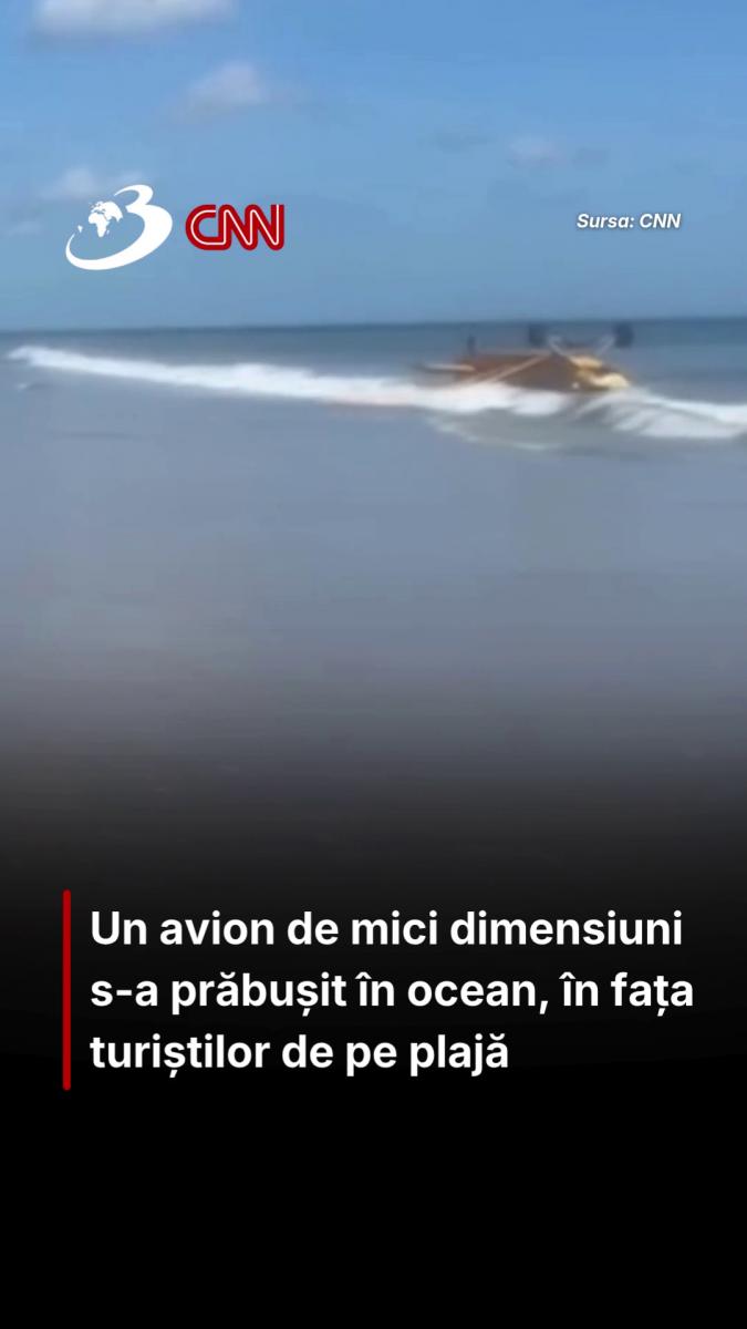 Un avion de mici dimensiuni s-a prăbușit în ocean, în fața turiștilor de pe plajă