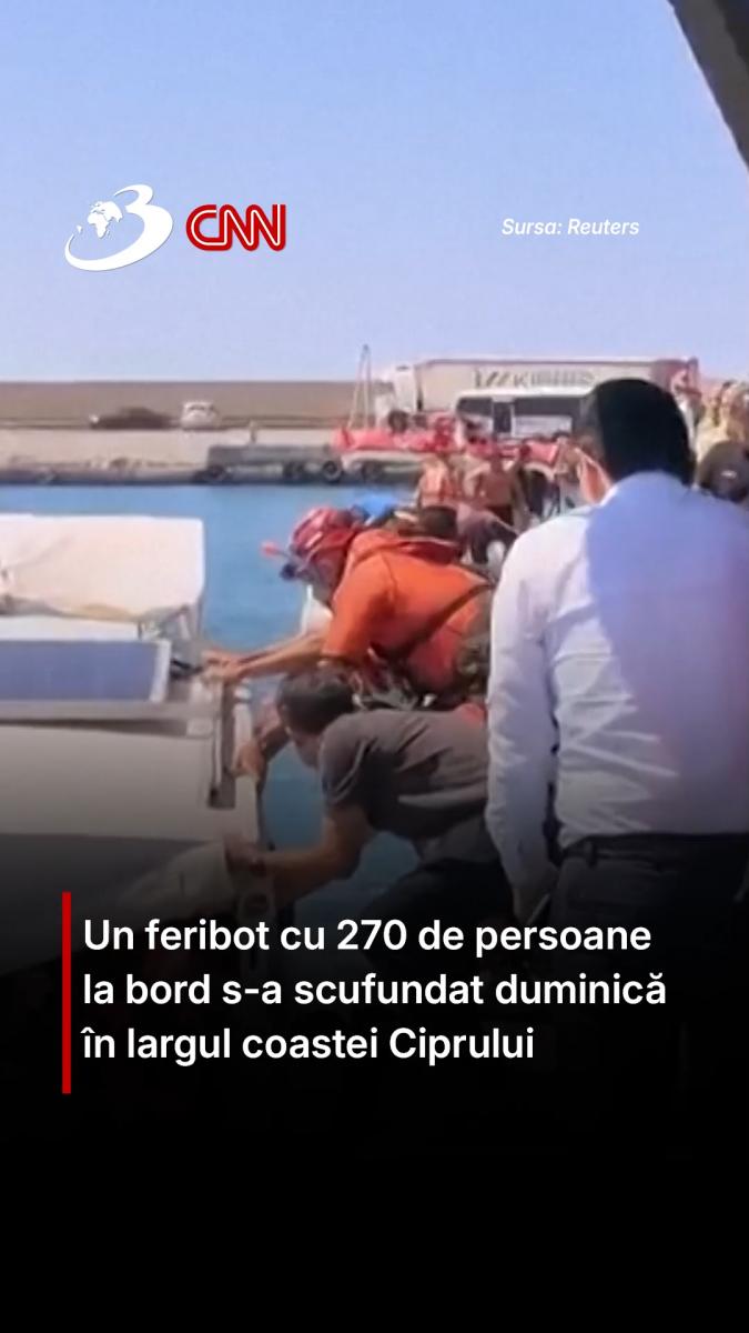 Un feribot cu 270 de persoane la bord s-a scufundat duminică în largul coastei Ciprului