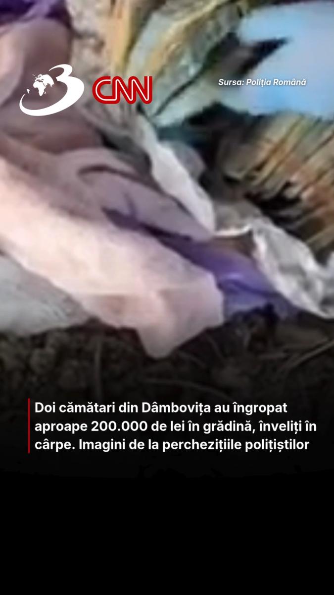 Doi cămătari din Dâmbovița au îngropat aproape 200.000 de lei în grădină, înveliți în cârpe. Imagini de la perchezițiile polițiștilor