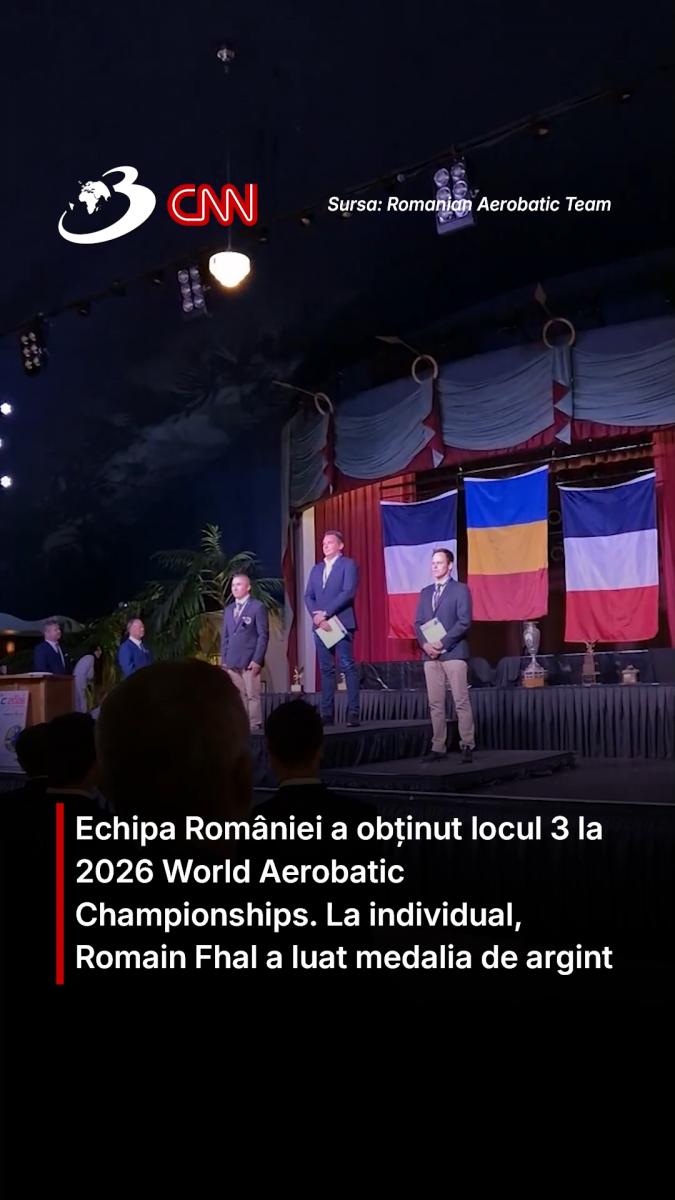 Echipa României a obținut locul 3 la 2026 World Aerobatic Championships. La individual, Romain Fhal a luat medalia de argint