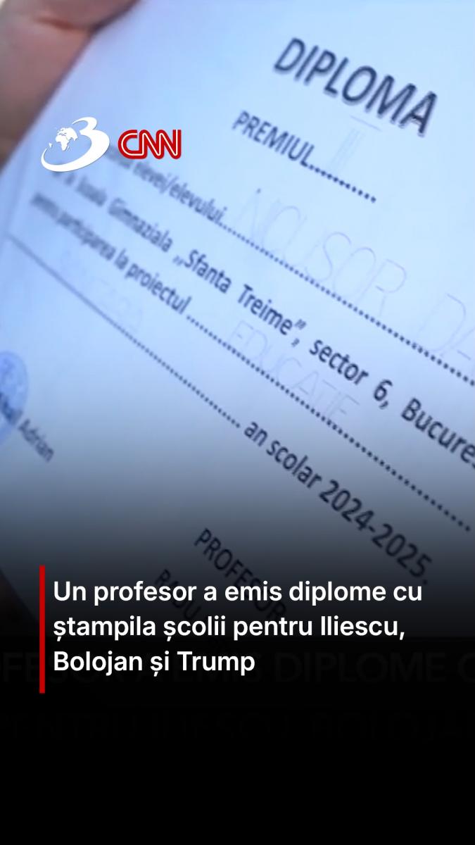 Un profesor a emis diplome cu ștampila școlii pentru Iliescu, Bolojan și Trump