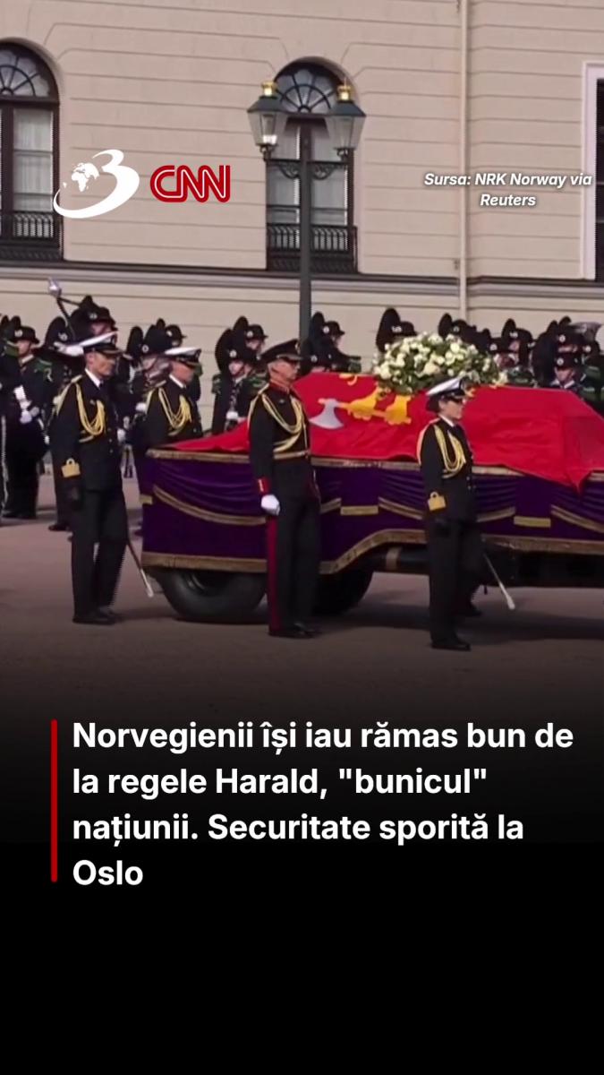 Norvegienii își iau rămas bun de la regele Harald, 