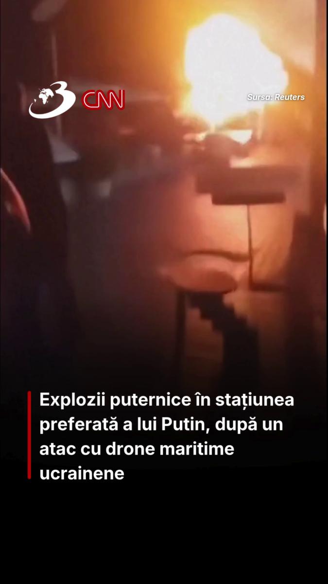 Explozii puternice în stațiunea preferată a lui Putin, după un atac cu drone maritime ucrainene