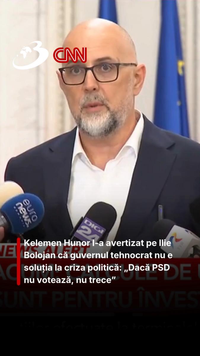Kelemen Hunor l-a avertizat pe Ilie Bolojan că guvernul tehnocrat nu e soluția la criza politică: „Dacă PSD nu votează, nu trece”