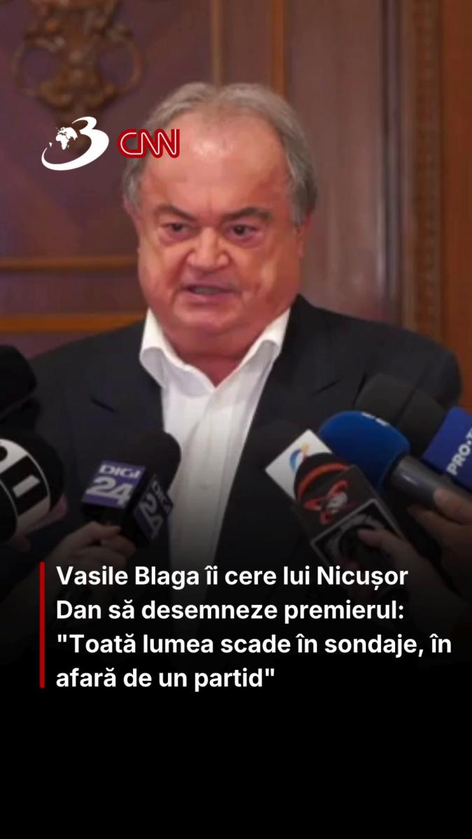 Vasile Blaga îi cere lui Nicușor Dan să desemneze premierul: 