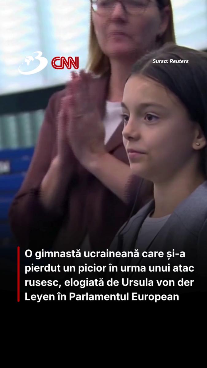 O gimnastă ucraineană care și-a pierdut un picior în urma unui atac rusesc, elogiată de Ursula von der Leyen în Parlamentul European