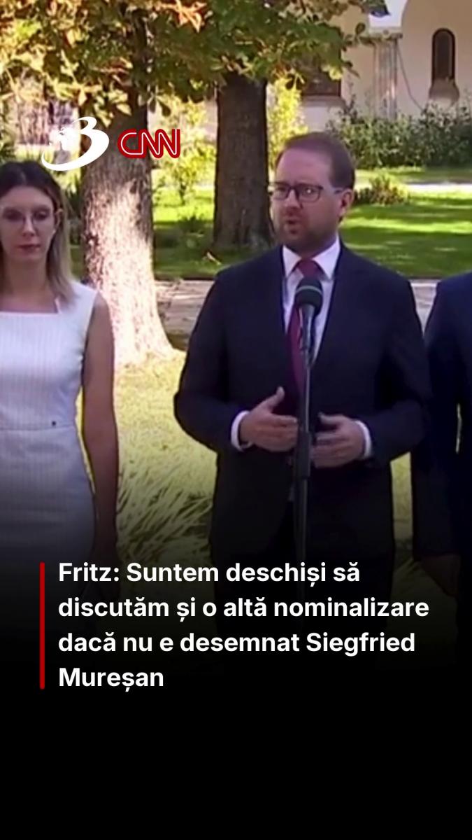 Fritz: Suntem deschiși să discutăm și o altă nominalizare dacă nu e desemnat Siegfried Mureșan