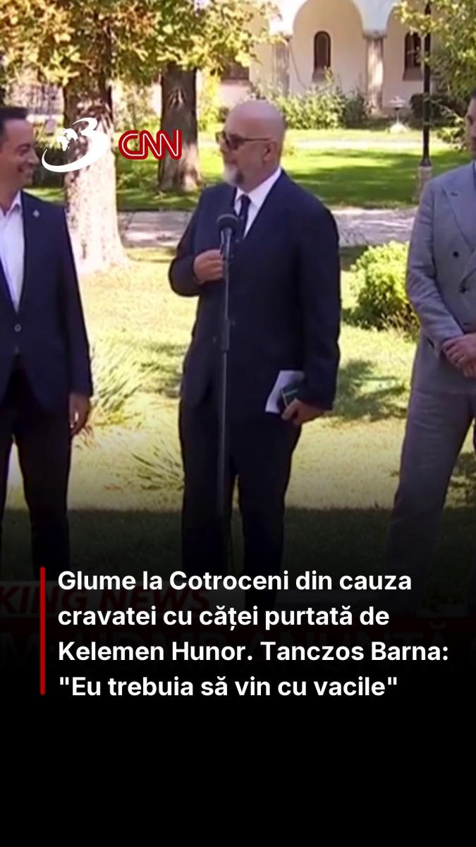 Glume la Cotroceni din cauza cravatei cu căței purtată de Kelemen Hunor. Tanczos Barna: 