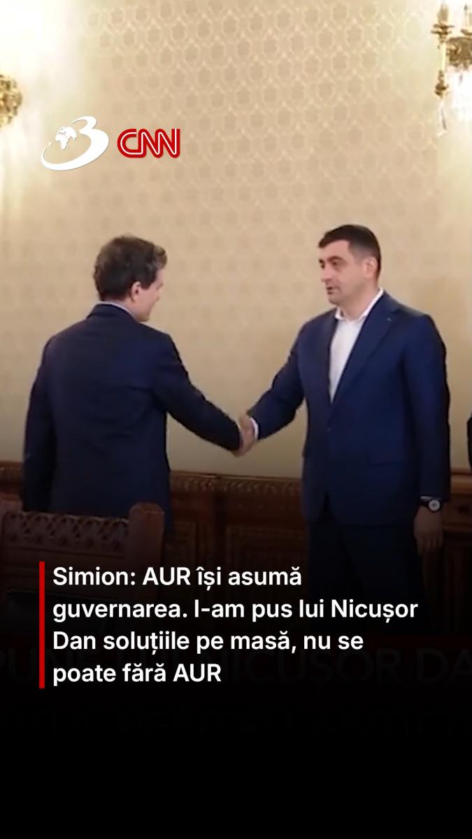 Simion: AUR își asumă guvernarea. I-am pus lui Nicușor Dan soluțiile pe masă, nu se poate fără AUR