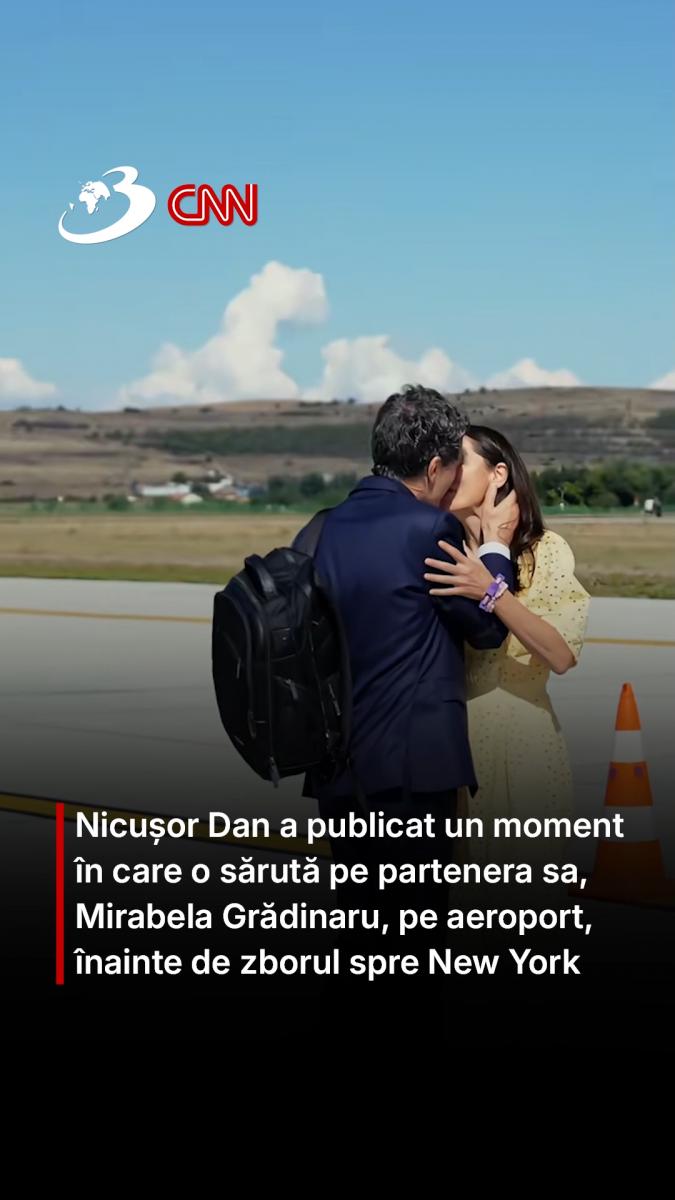 Nicușor Dan a publicat un moment în care o sărută pe partenera sa, Mirabela Grădinaru, pe aeroport, înainte de zborul spre New York