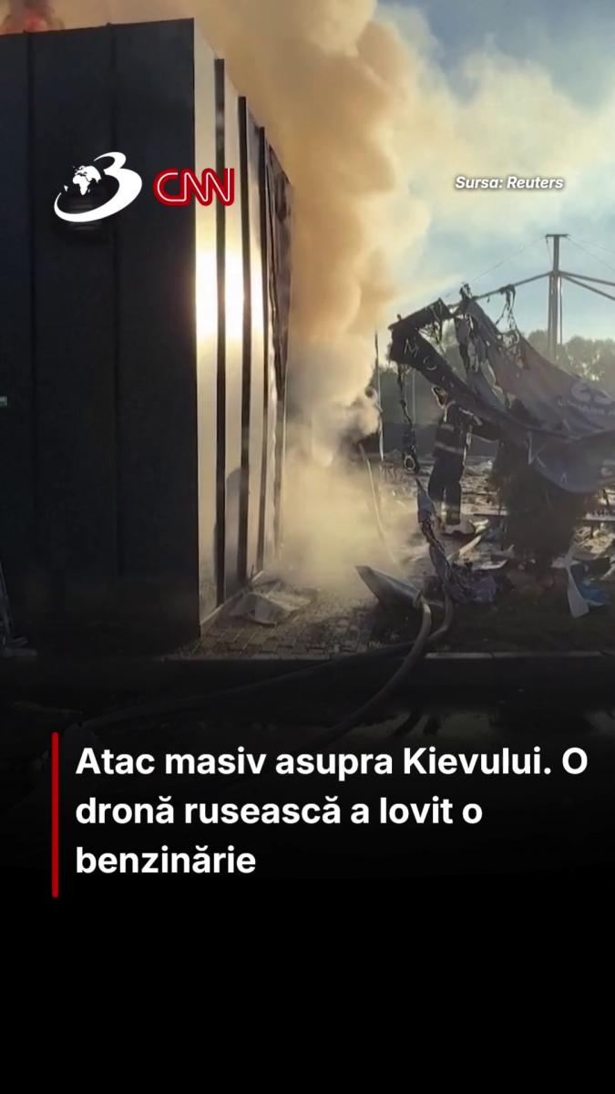 Atac masiv asupra Kievului. O dronă rusească a lovit o benzinărie 