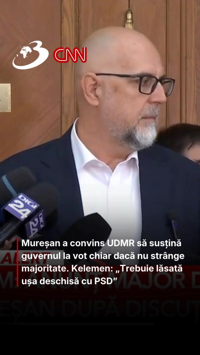 Mureșan a convins UDMR să susțină guvernul la vot chiar dacă nu strânge majoritate. Kelemen: „Trebuie lăsată ușa deschisă cu PSD”