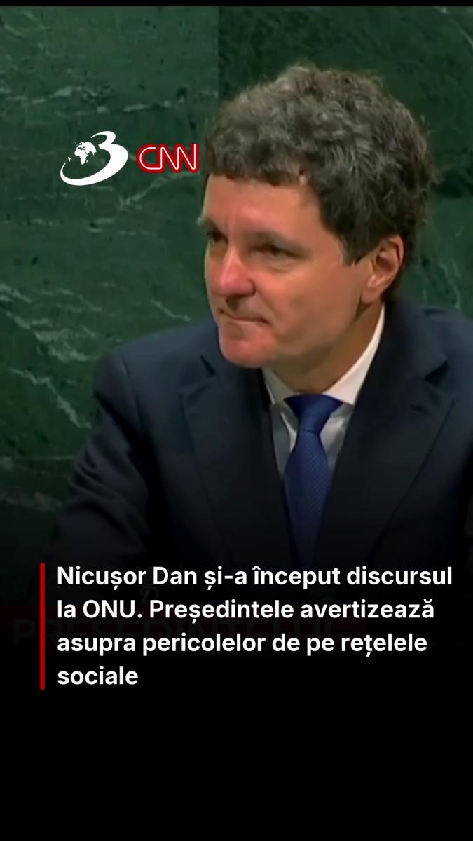 Nicușor Dan și-a început discursul la ONU. Președintele avertizează asupra pericolelor de pe rețelele sociale