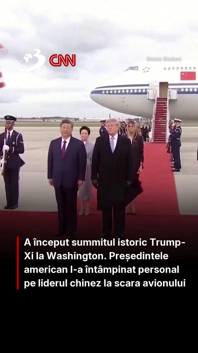 A început summitul istoric Trump-Xi la Washington. Președintele american l-a întâmpinat personal pe liderul chinez la scara avionului