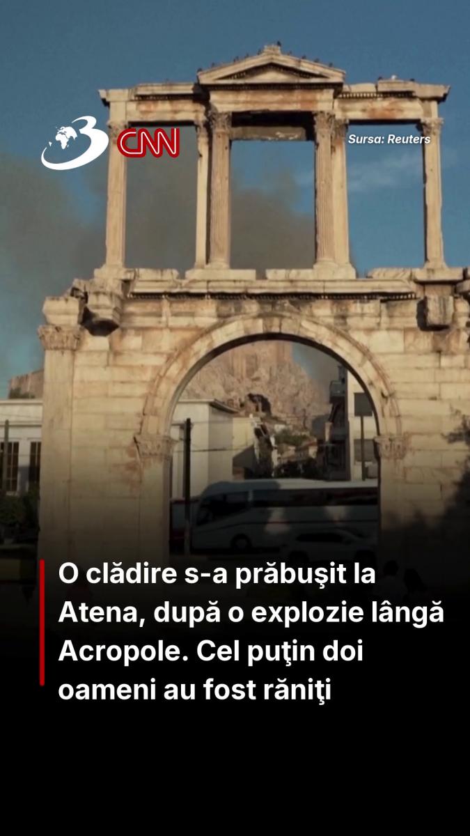 O clădire s-a prăbuşit la Atena, după o explozie lângă Acropole. Cel puţin doi oameni au fost răniţi 