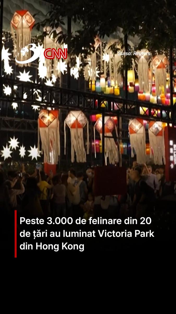 Peste 3.000 de felinare din 20 de țări au luminat Victoria Park din Hong Kong