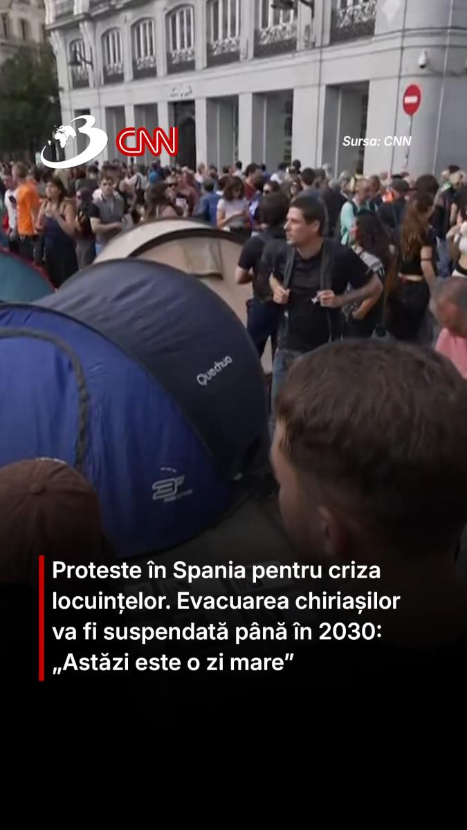 Proteste în Spania pentru criza locuințelor. Evacuarea chiriașilor va fi suspendată până în 2030: „Astăzi este o zi mare”