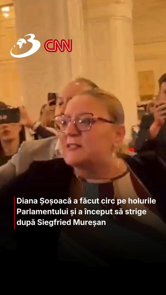 Diana Șoșoacă a făcut circ pe holurile Parlamentului și a început să strige după Siegfried Mureșan