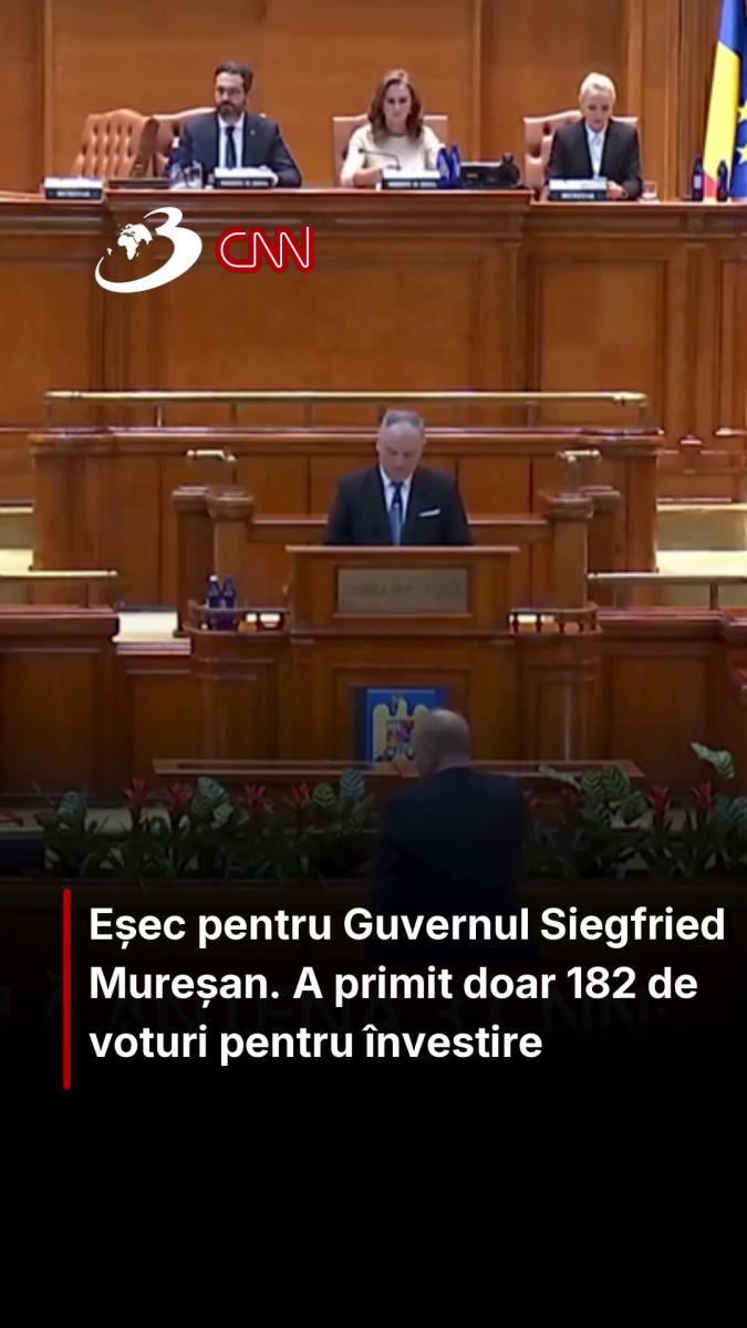 Eșec pentru Guvernul Siegfried Mureșan. A primit doar 182 de voturi pentru învestire
