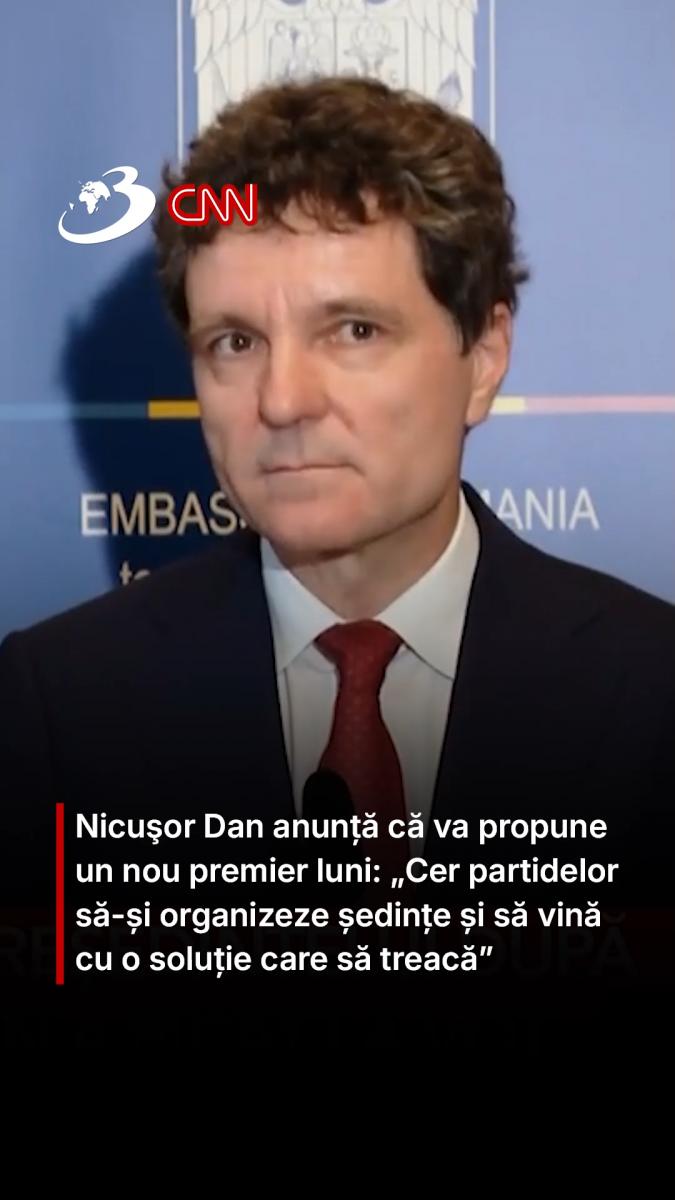 Nicuşor Dan anunță că va propune un nou premier luni: „Cer partidelor să-și organizeze ședințe și să vină cu o soluție care să treacă”