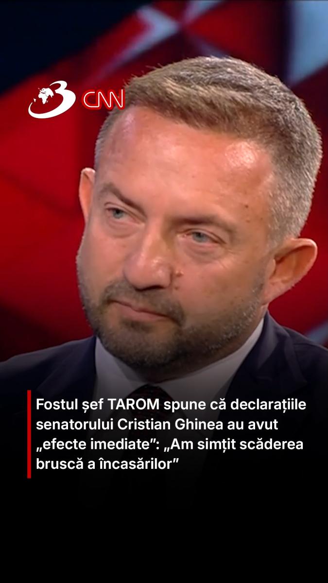 Fostul șef TAROM spune că declarațiile senatorului Cristian Ghinea au avut „efecte imediate”: „Am simțit scăderea bruscă a încasărilor”