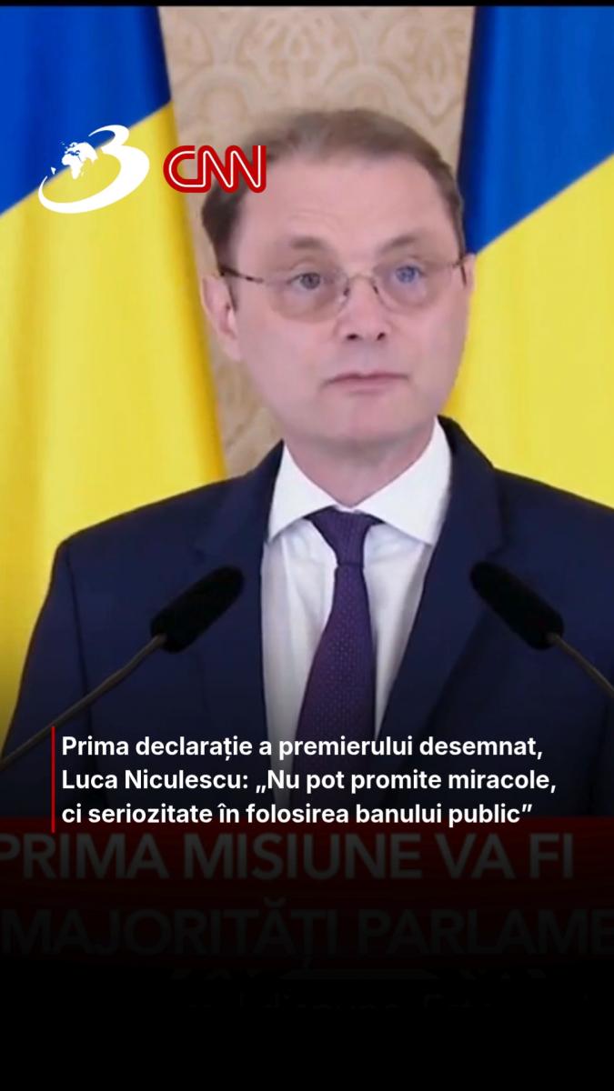 Prima declarație a premierului desemnat, Luca Niculescu: „Nu pot promite miracole, ci seriozitate în folosirea banului public” 