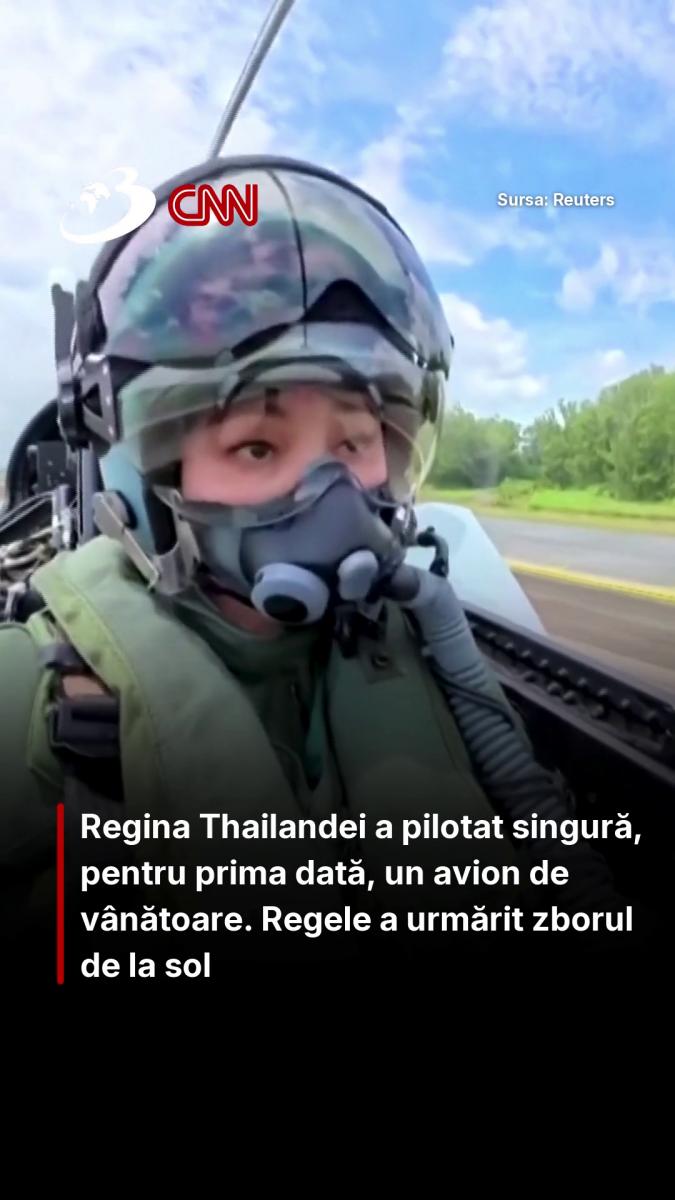 Regina Thailandei a pilotat singură, pentru prima dată, un avion de vânătoare. Regele a urmărit zborul de la sol