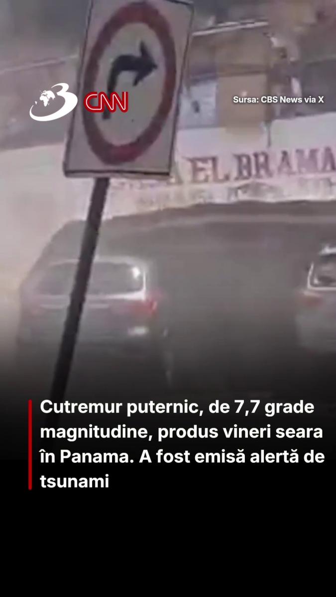 Cutremur puternic, de 7,7 grade magnitudine, produs vineri seara în Panama. A fost emisă alertă de tsunami 