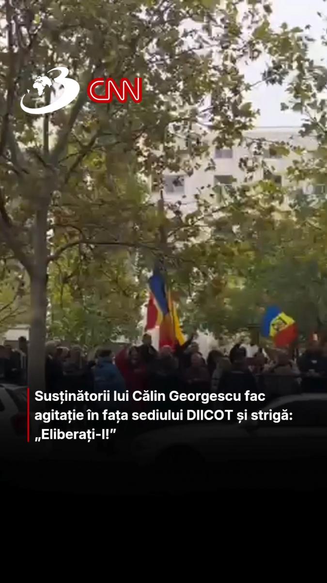Susținătorii lui Călin Georgescu fac agitație în fața sediului DIICOT și strigă: „Eliberați-l!”  