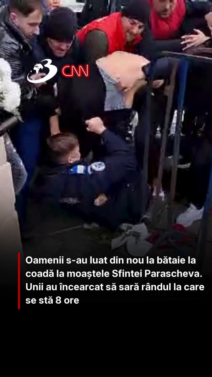 Oamenii s-au luat din nou la bătaie la coadă la moaștele Sfintei Parascheva. Unii au încearcat să sară rândul la care se stă 8 ore