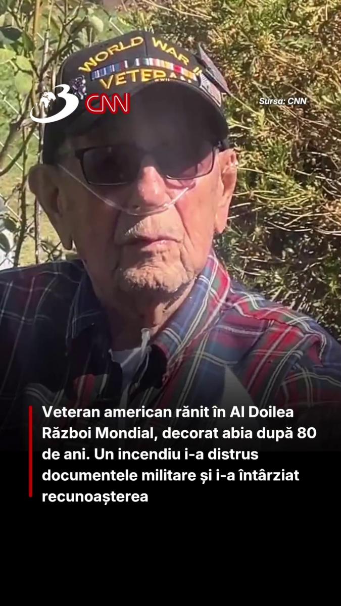 Veteran american rănit în Al Doilea Război Mondial, decorat abia după 80 de ani. Un incendiu i-a distrus documentele militare