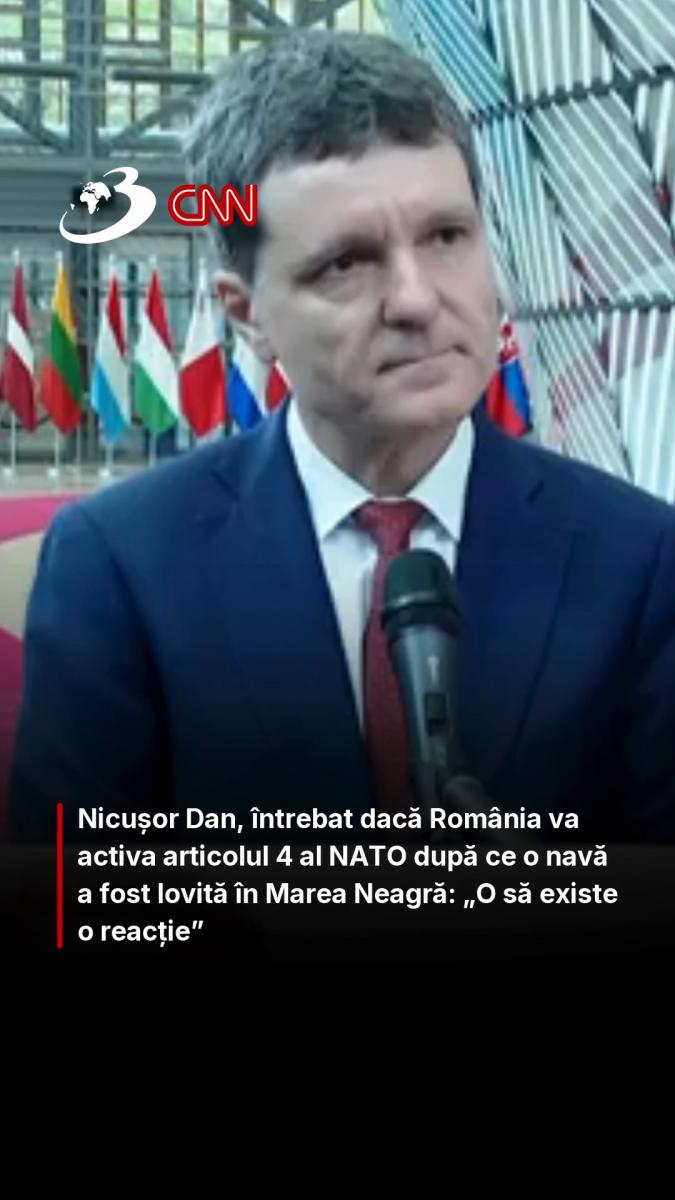 Nicușor Dan, întrebat dacă România va activa articolul 4 al NATO după ce o navă a fost lovită în Marea Neagră: „O să existe o reacție” 