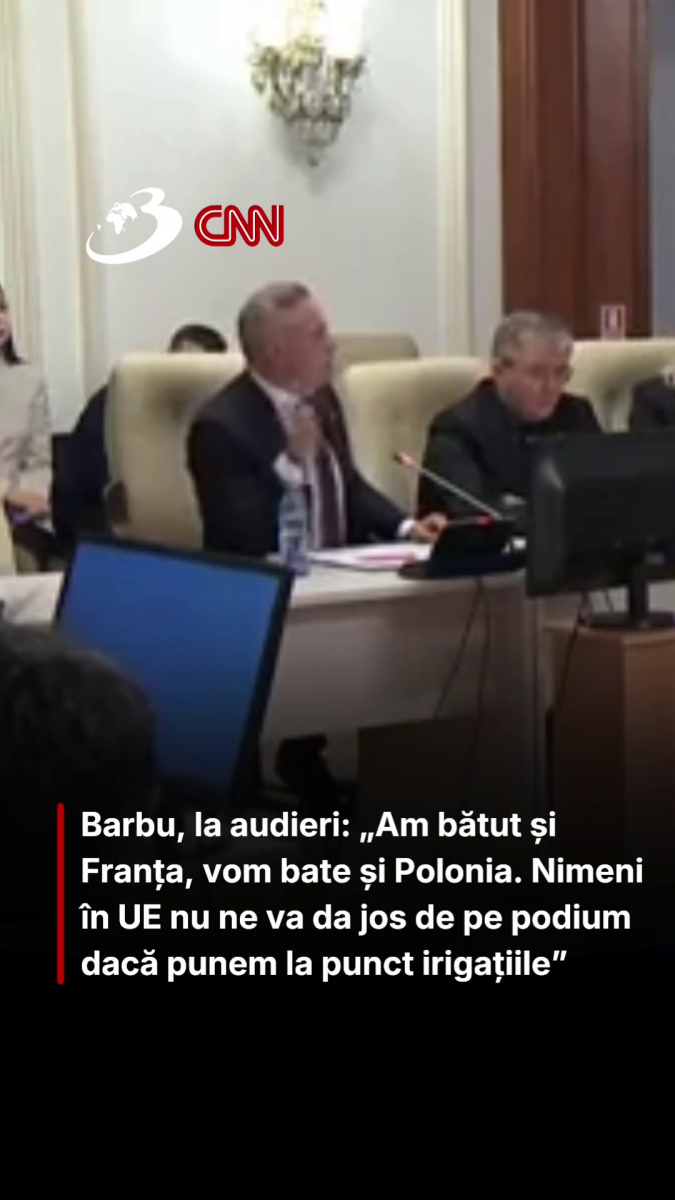 Barbu, la audieri: „Am bătut și Franța, vom bate și Polonia. Nimeni în UE nu ne va da jos de pe podium dacă punem la punct irigațiile”