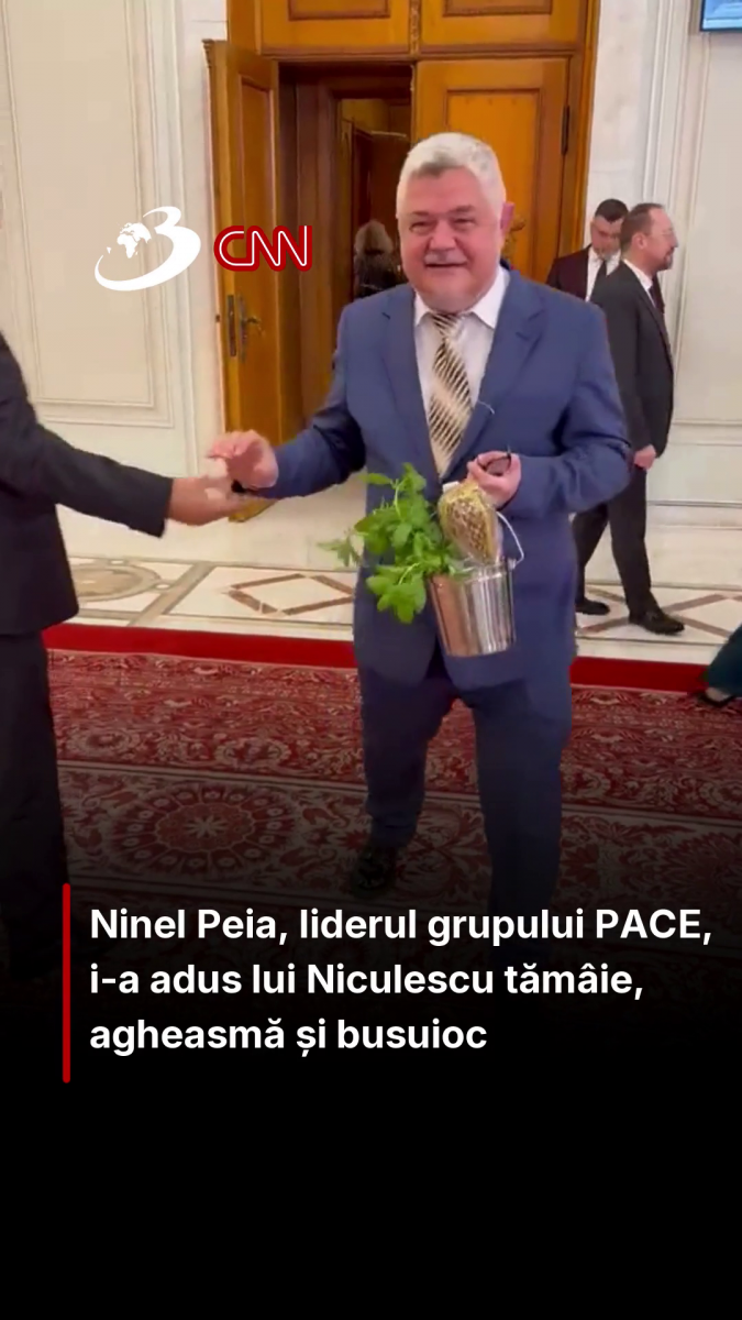 Ninel Peia, liderul grupului PACE, i-a adus lui Niculescu tămâie, agheasmă și busuioc