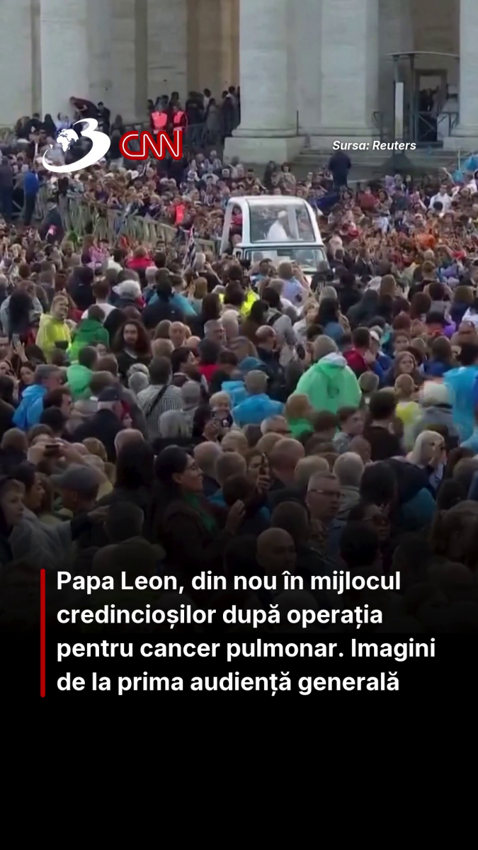 Papa Leon, din nou în mijlocul credincioșilor după operația pentru cancer pulmonar. Imagini de la prima audiență generală