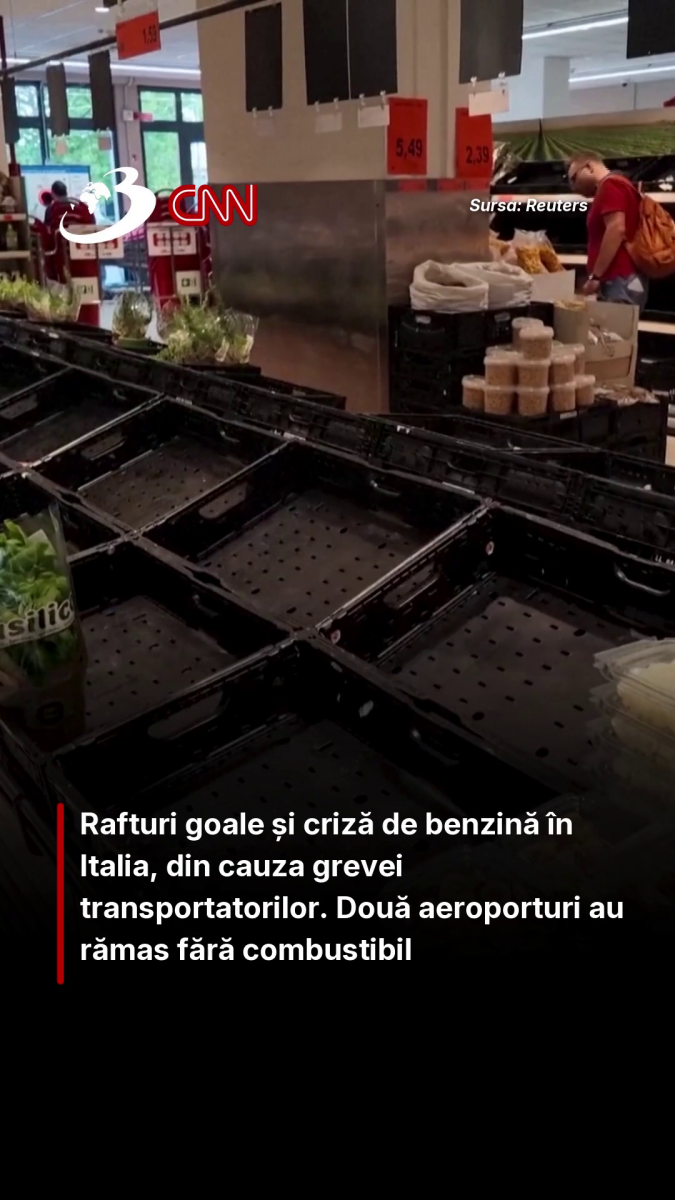 Rafturi goale și criză de benzină în Italia, din cauza grevei transportatorilor. Două aeroporturi au rămas fără combustibil
