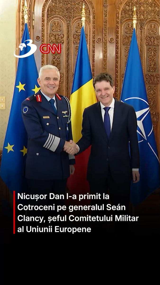Nicușor Dan l-a primit la Cotroceni pe generalul Seán Clancy, șeful Comitetului Militar al Uniunii Europene