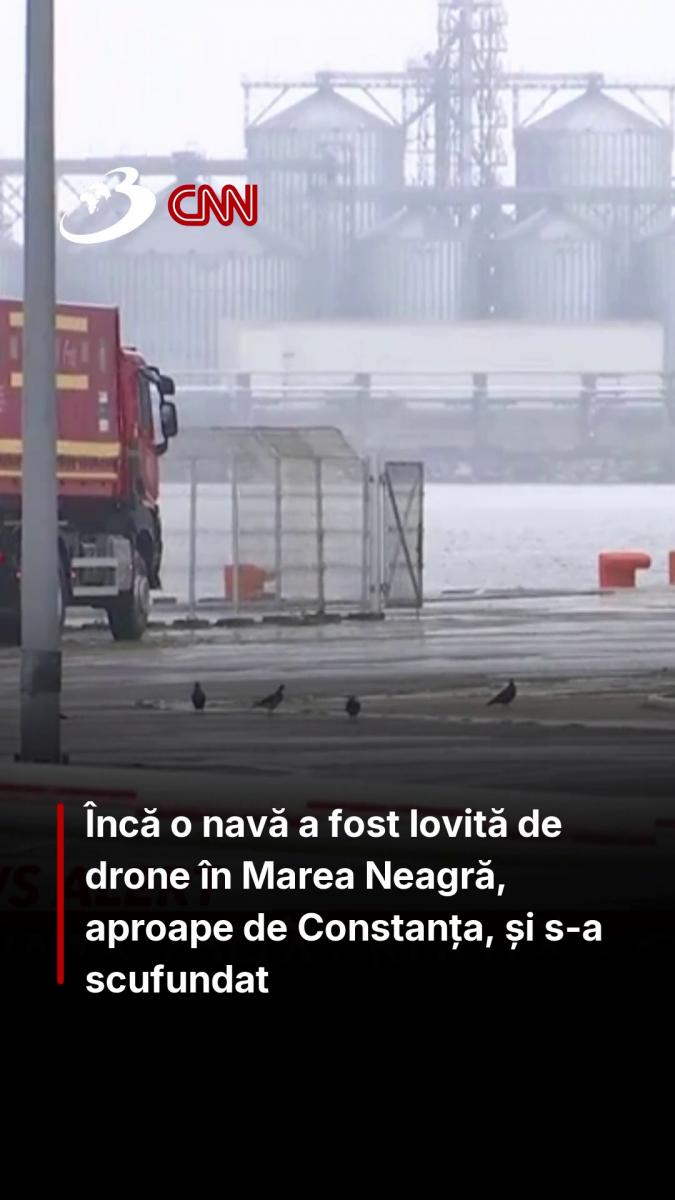 Încă o navă a fost lovită de drone în Marea Neagră, aproape de Constanța, și s-a scufundat