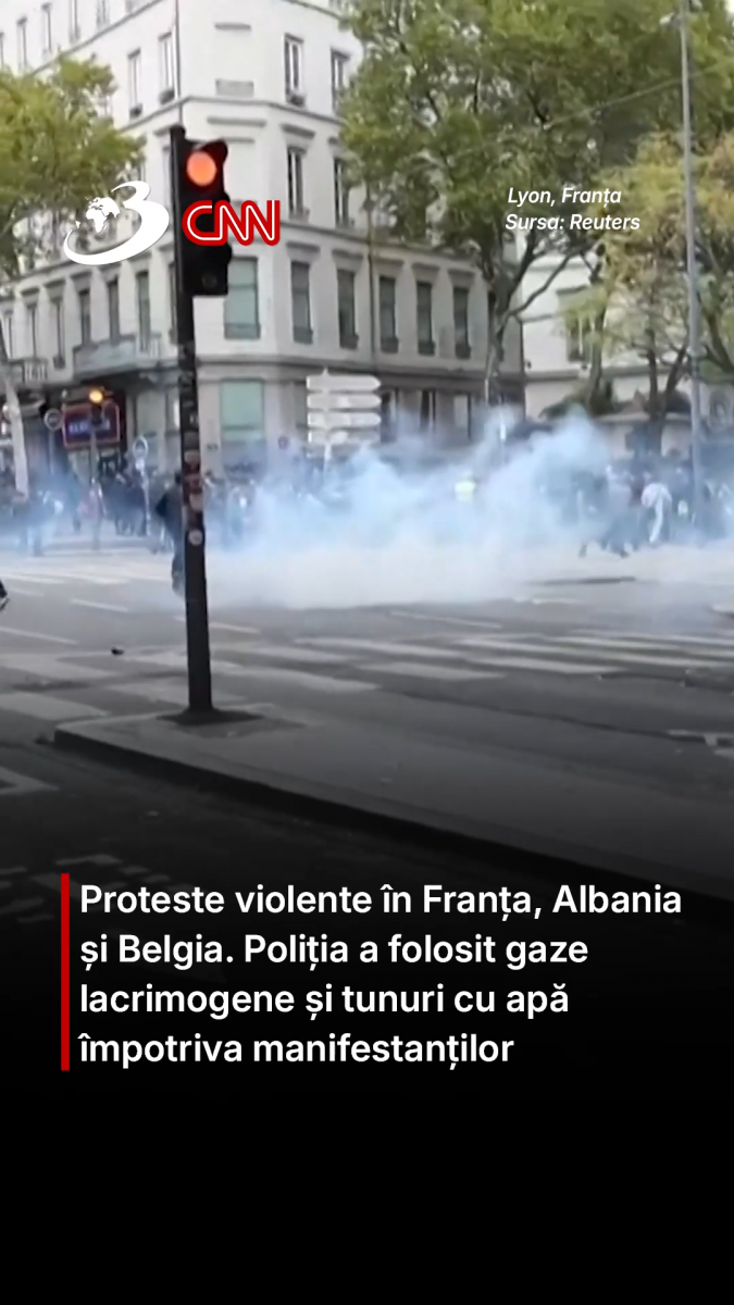 Proteste violente în Franța, Albania și Belgia. Poliția a folosit gaze lacrimogene și tunuri cu apă împotriva manifestanților