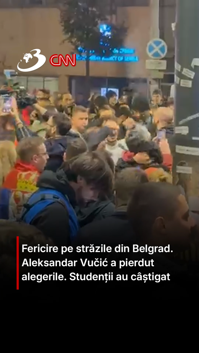 Fericire pe străzile din Belgrad. Aleksandar Vučić a pierdut alegerile. Studenții au câștigat