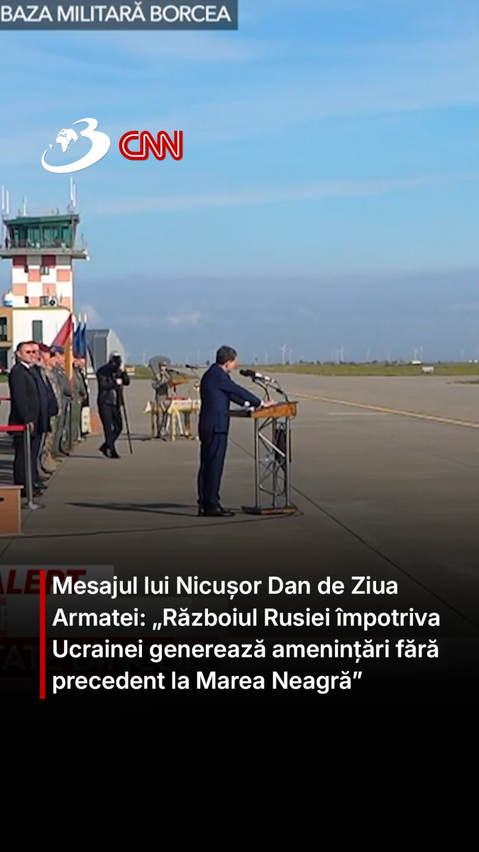 Mesajul lui Nicușor Dan de Ziua Armatei: „Războiul Rusiei împotriva Ucrainei generează amenințări fără precedent la Marea Neagră”