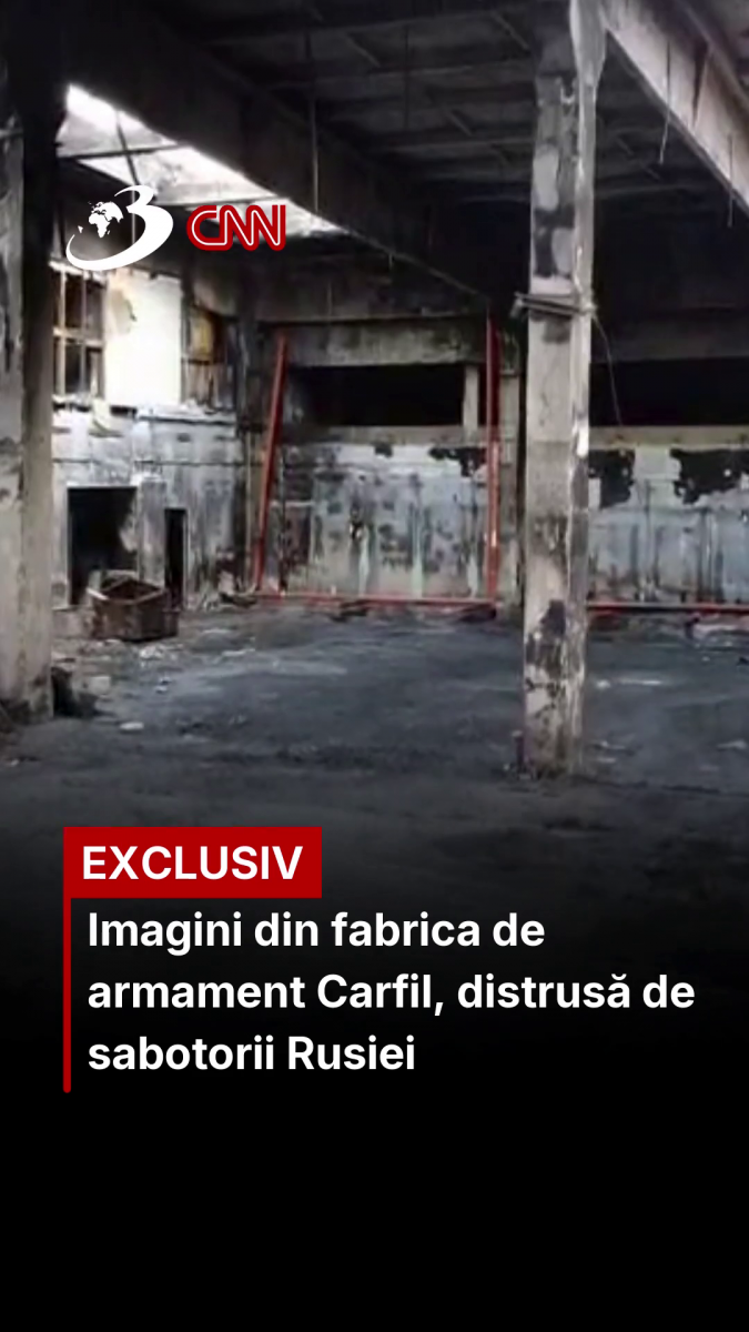 Imagini din fabrica de armament Carfil, distrusă de sabotorii Rusiei