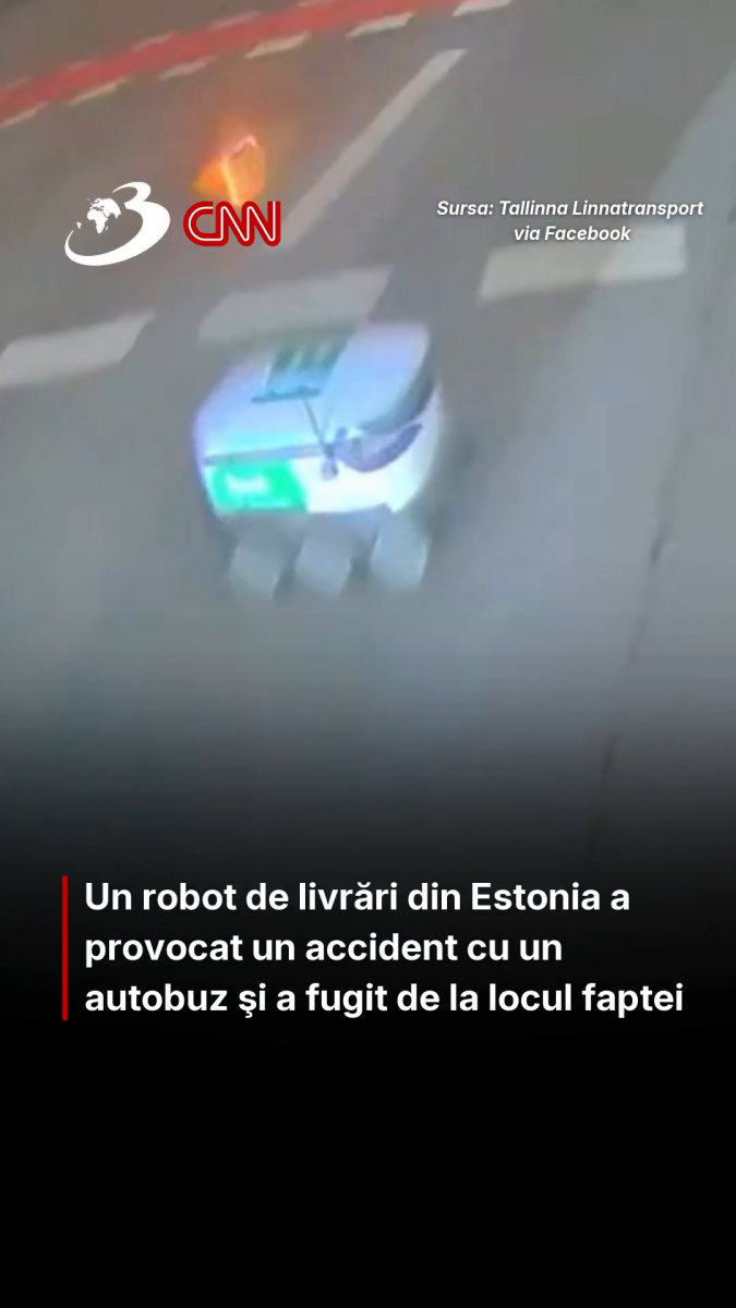 Un robot de livrări din Estonia a provocat un accident cu un autobuz şi a fugit de la locul faptei 