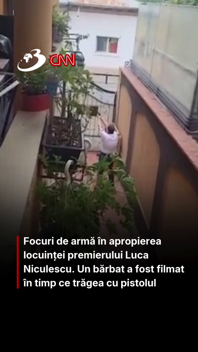 Focuri de armă în apropierea locuinței premierului Luca Niculescu. Un bărbat a fost filmat în timp ce trăgea cu pistolul